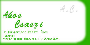 akos csaszi business card